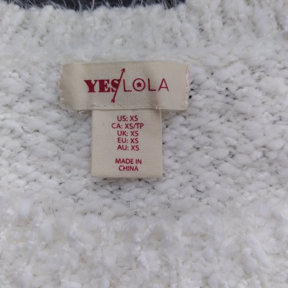 YES LOLA Ivory Fuzzy Knit Pullover Sweater - Picture 5 of 6